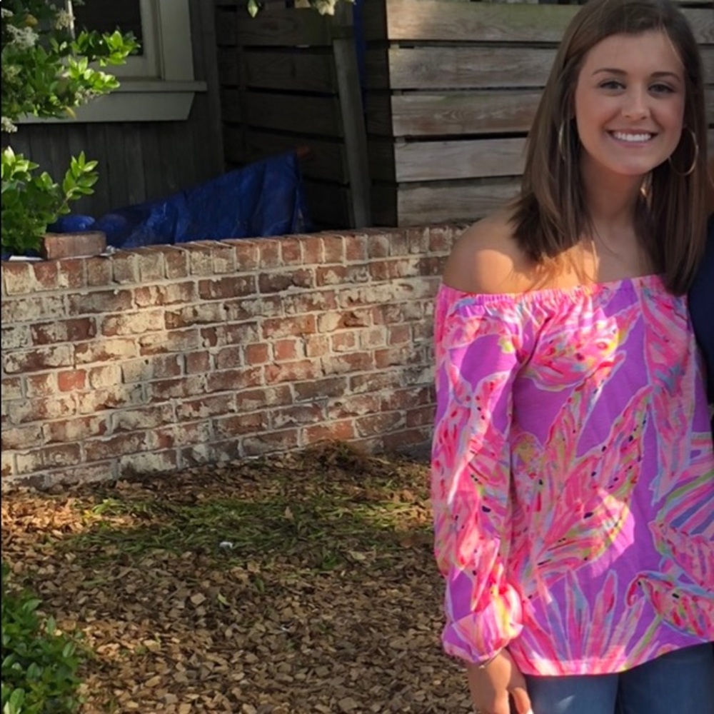 Lilly Pulitzer floral off the shoulder blouse